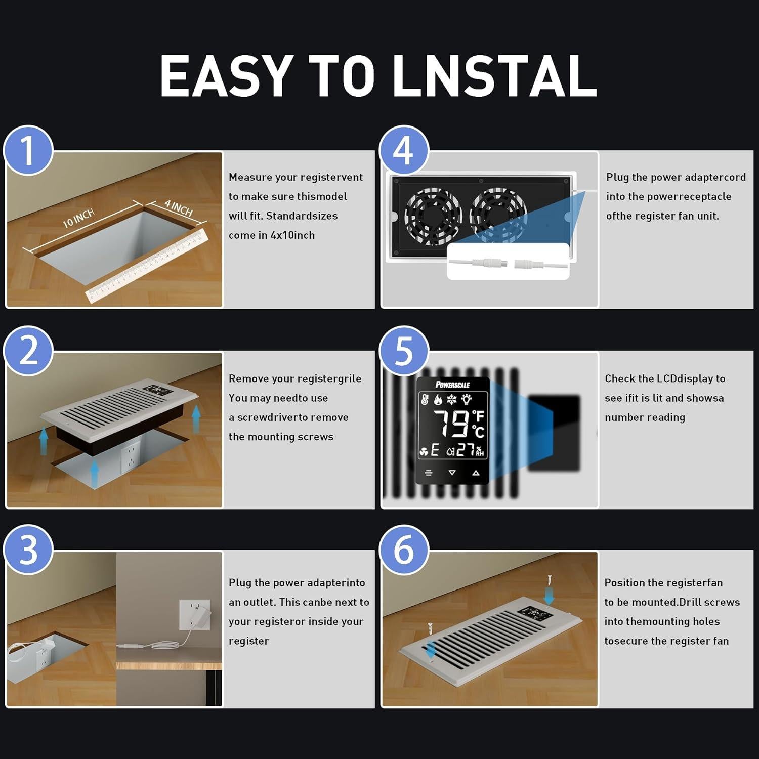 Ventilador de Refuerzo de Aire PowerScale 4" x 10" LCD