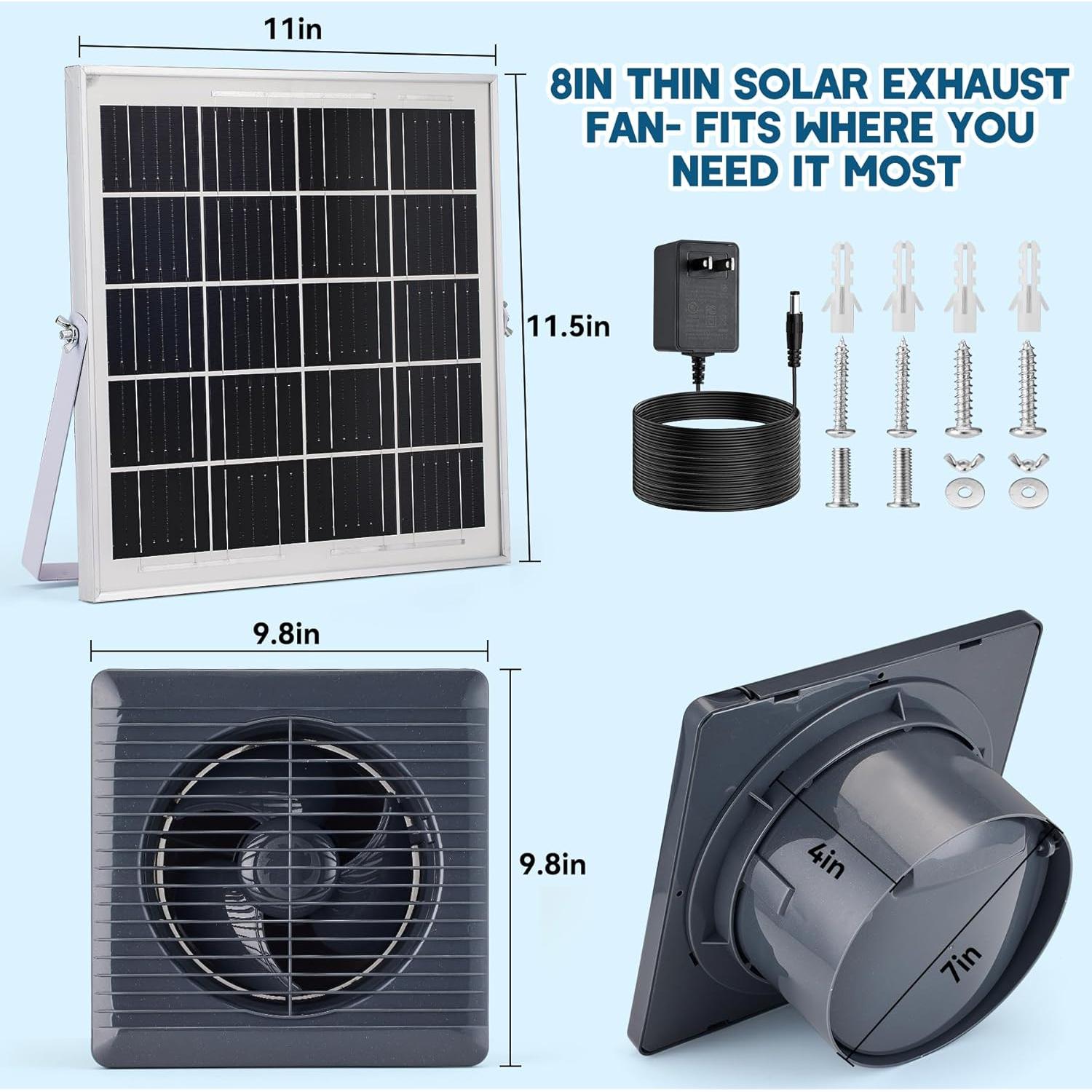 Ventilador de Escape Solar Prozilon A8 25W 430 CFM 8"