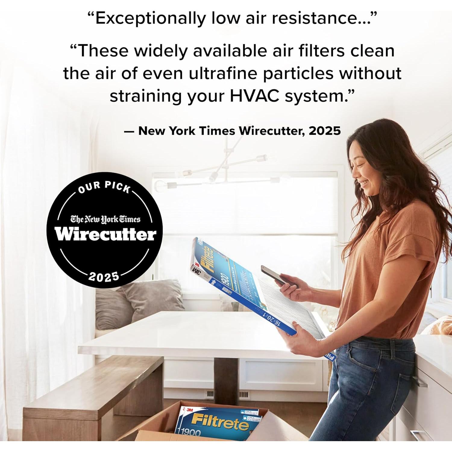 Filtro de Aire Filtrete 16x16x1 MPR 1900 Paquete de 6