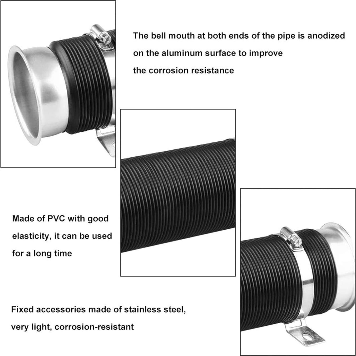 Manguera de Admisión Flexible 76mm Sporacingrts Plateada