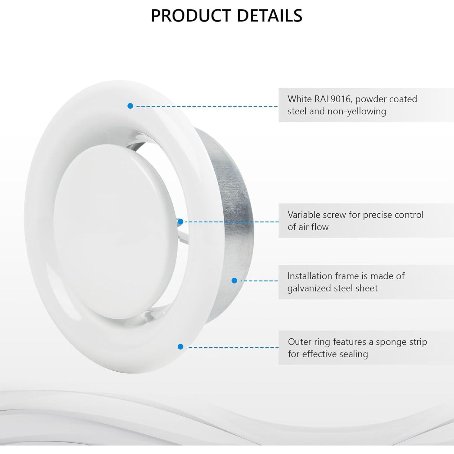 Cubierta de Ventilación Redonda FRESH SPEED 150 mm Ajustable