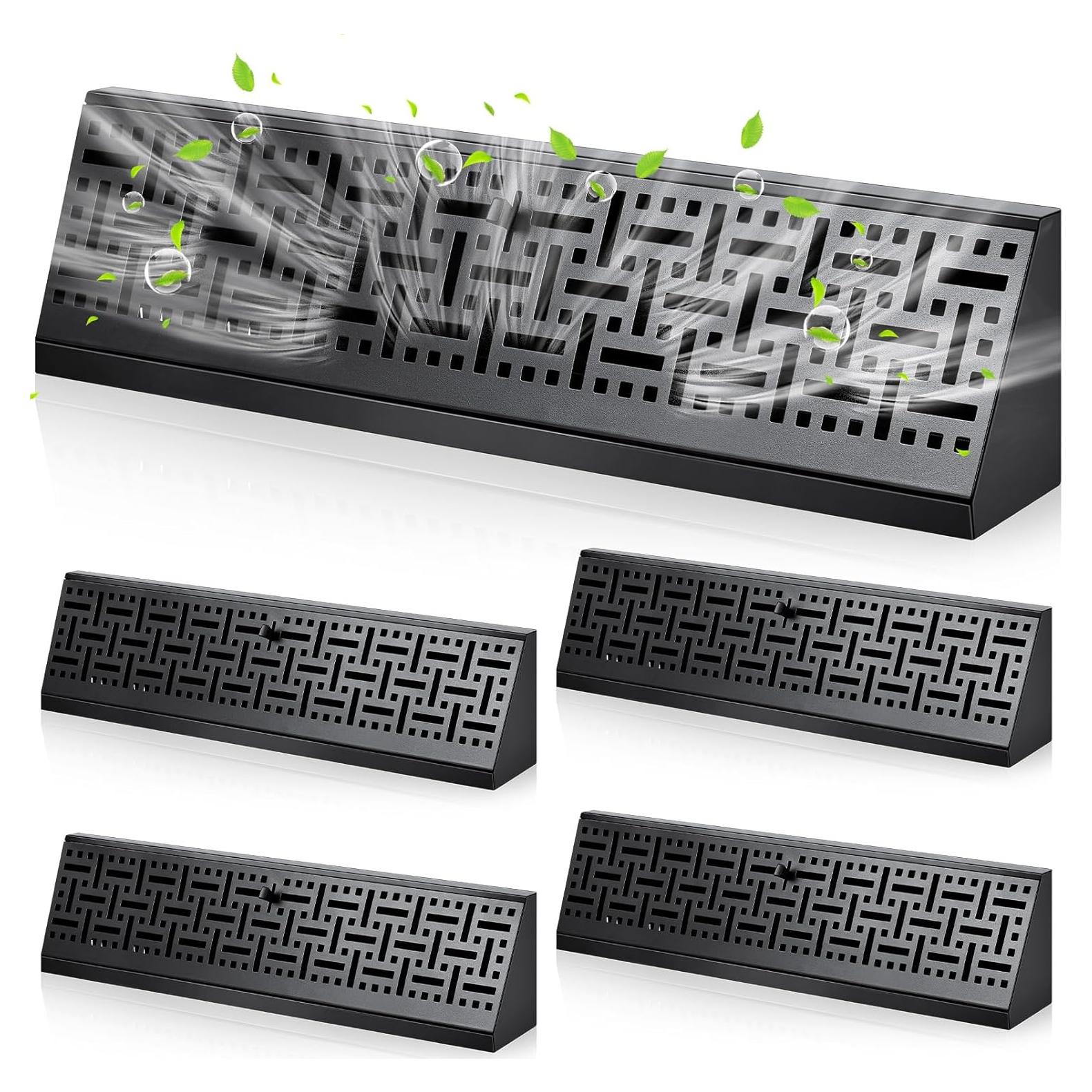 Difusor de Ventilación de Baseboard Landhoow 18" Negro - 4 Pcs