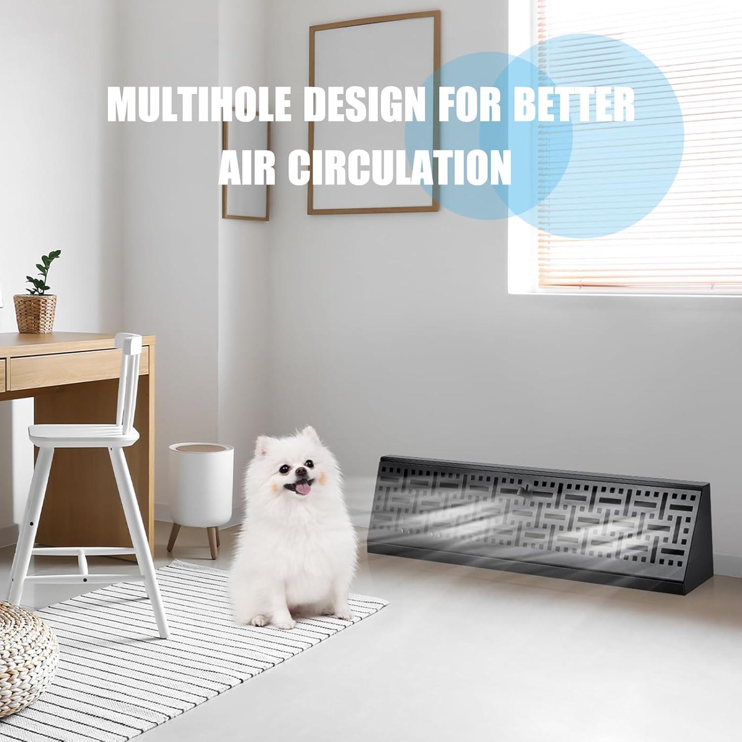 Difusor de Ventilación de Baseboard Landhoow 18" Negro - 4 Pcs