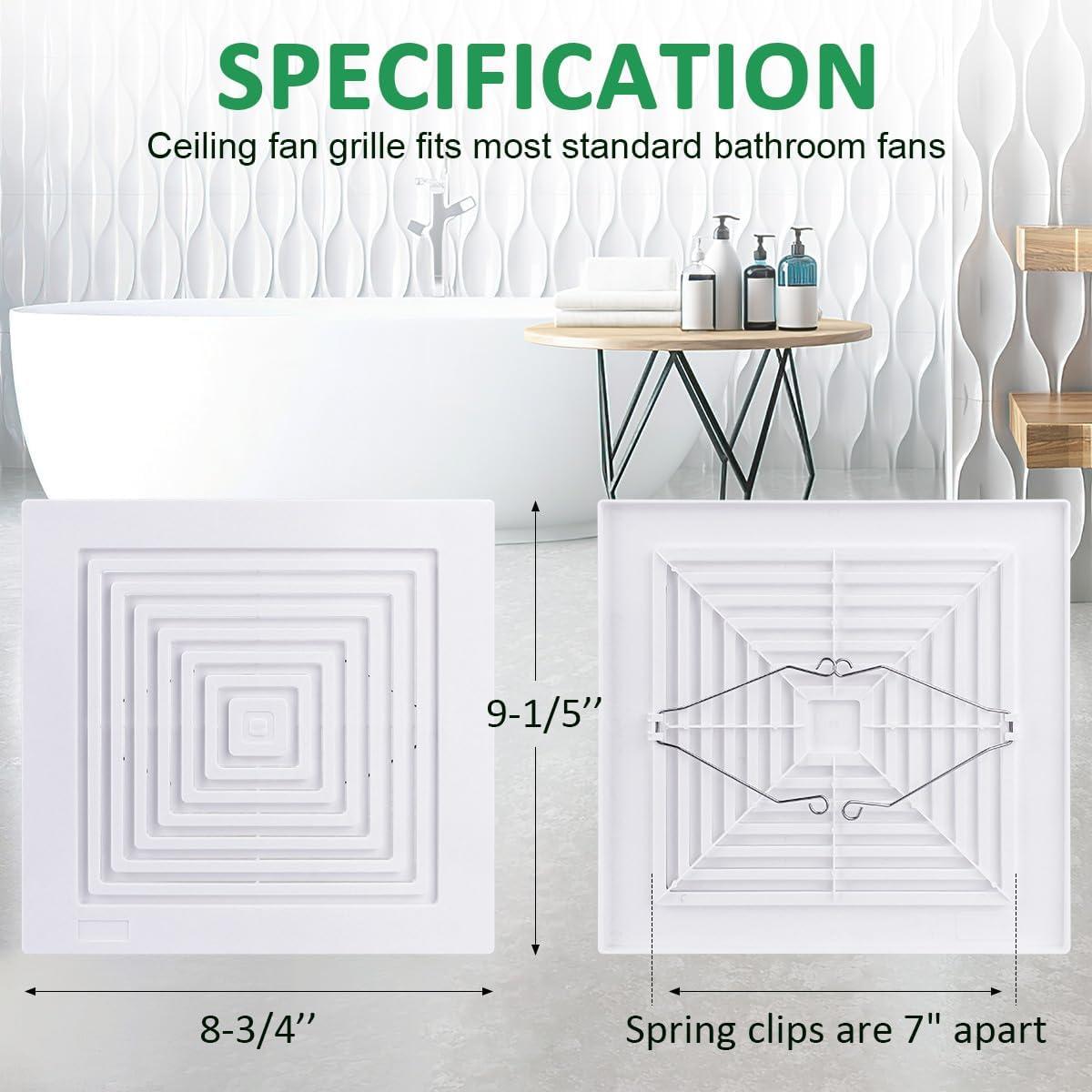 Rejilla de Ventilador de Techo de Baño WKZO 97011723 Blanca