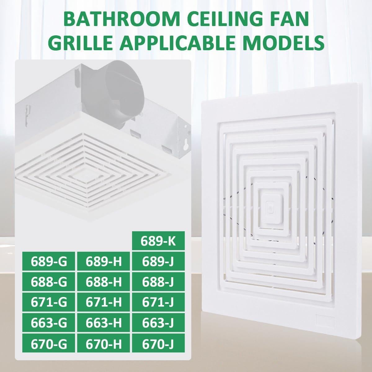 Rejilla de Ventilador de Techo de Baño WKZO 97011723 Blanca