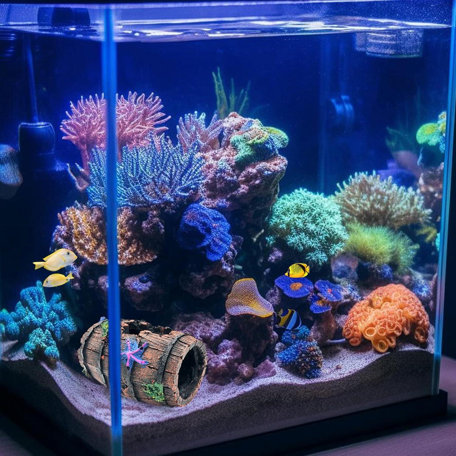 Decoración Acuario GSD Barril Roto y Estrellas de Mar Azul
