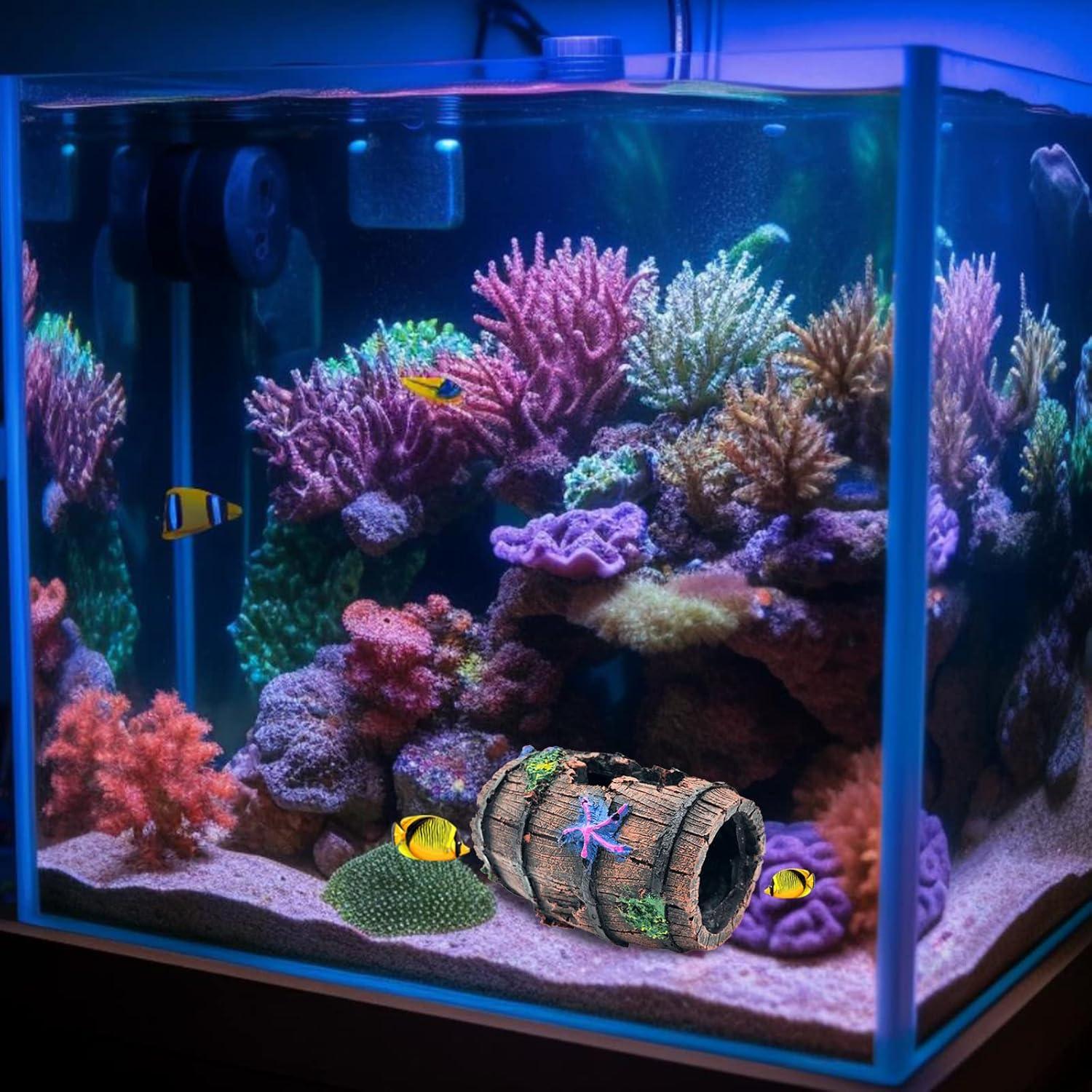 Decoración Acuario GSD Barril Roto y Estrellas de Mar Azul