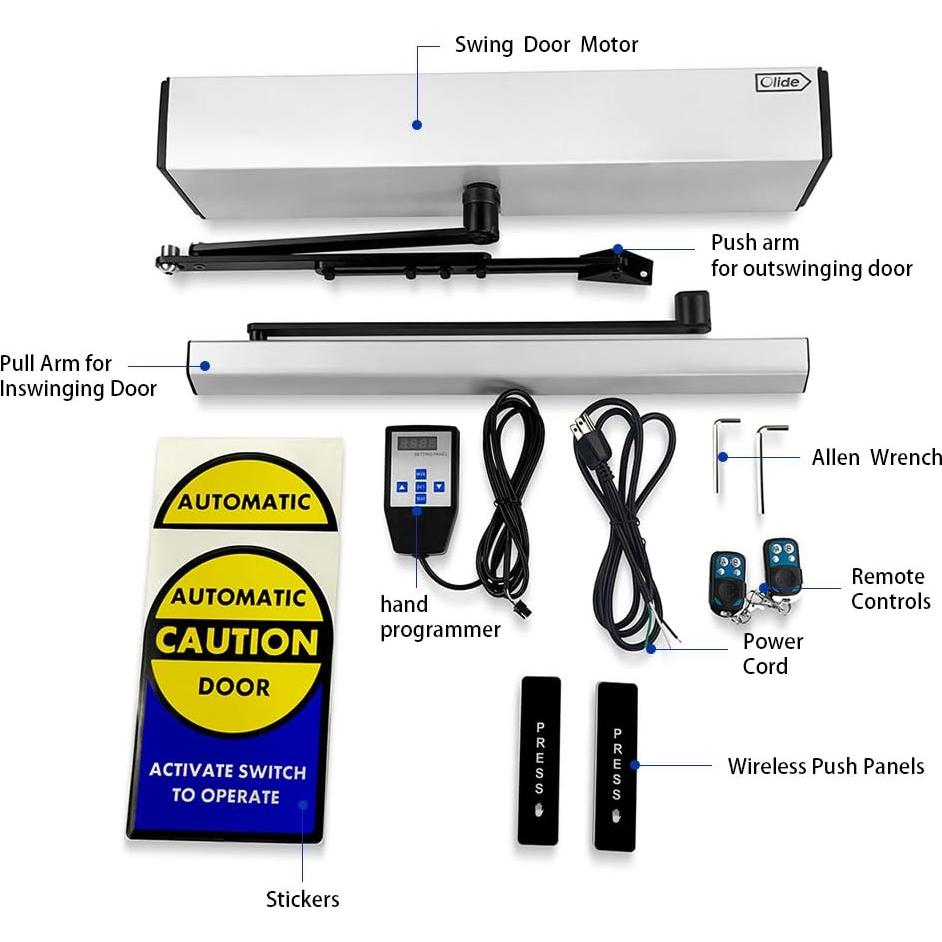 Abridor Automático de Puerta de Swing Olide-120B Inalámbrico