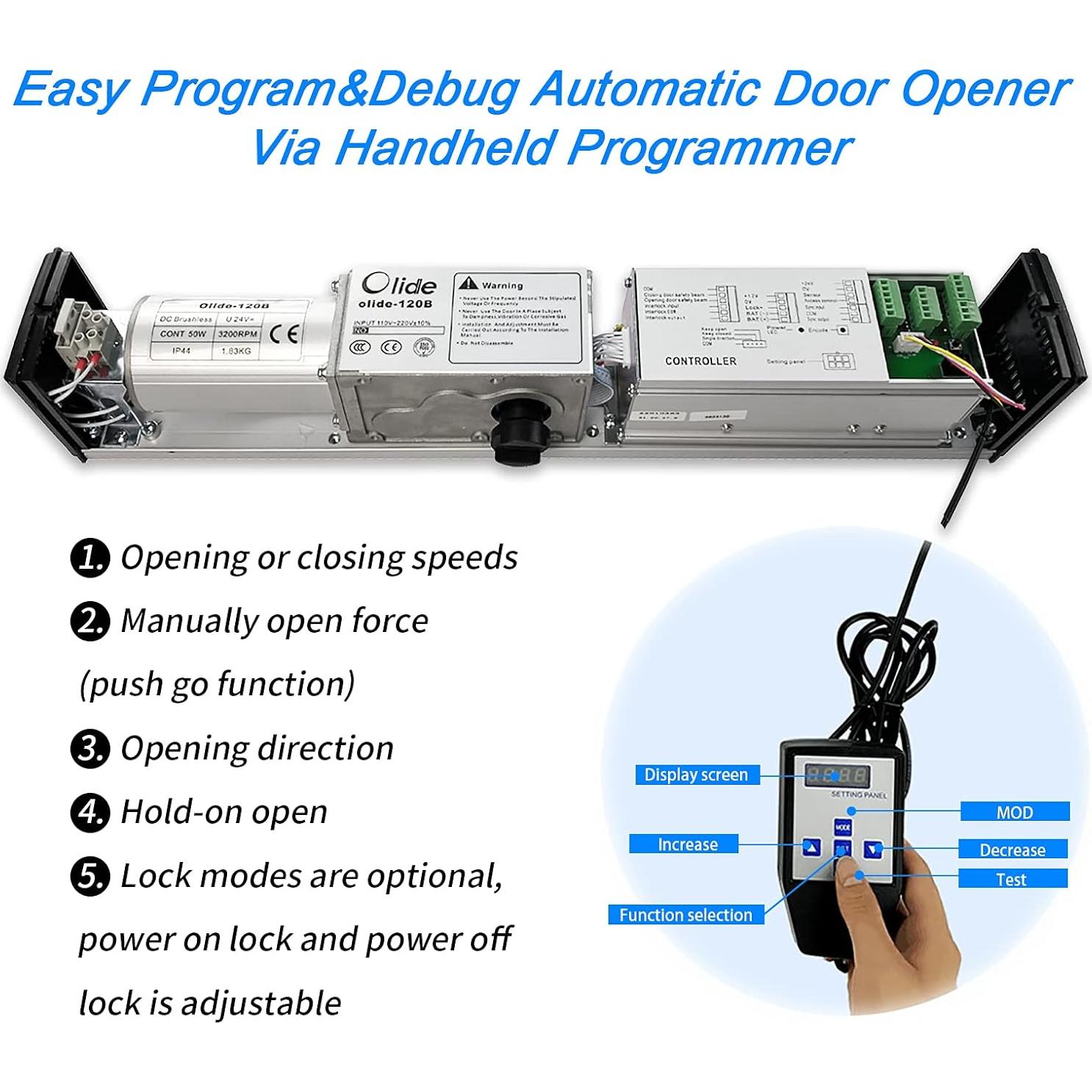 Abridor Automático de Puerta de Swing Olide-120B Inalámbrico