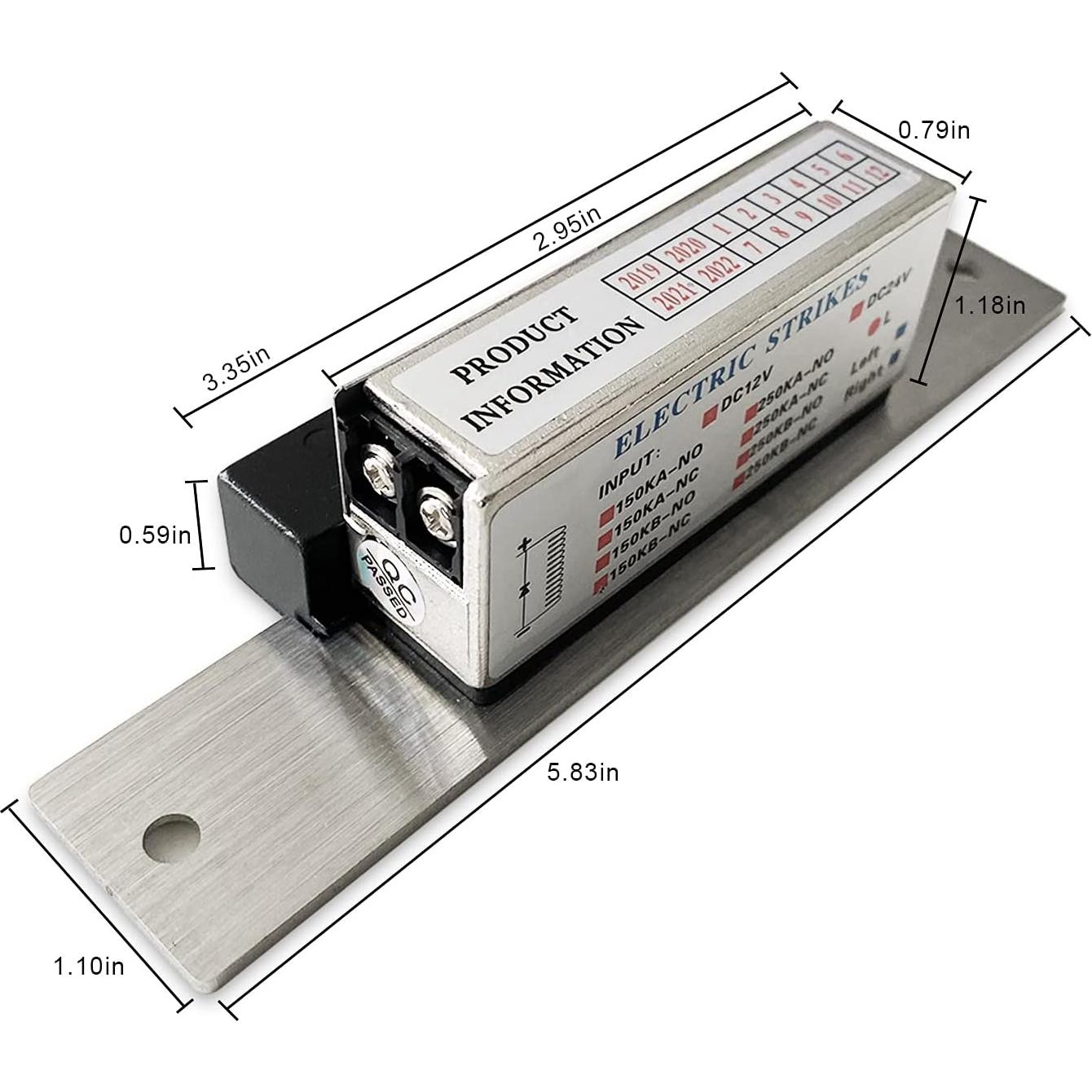 Cerradura eléctrica de golpe Olideauto, acero inoxidable 250kg