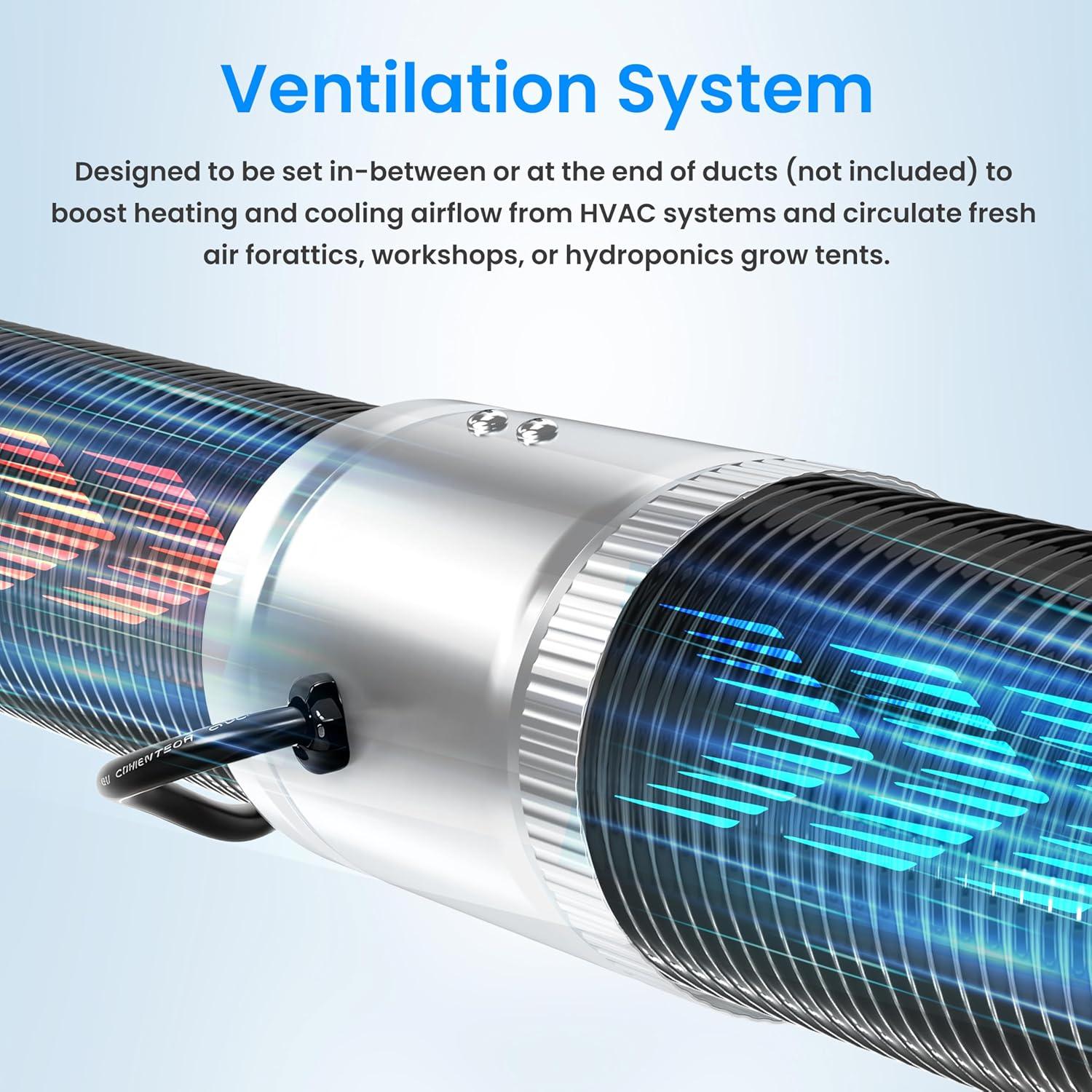 Ventilador de Conducto Aumentador Simple Deluxe 8" 420 CFM