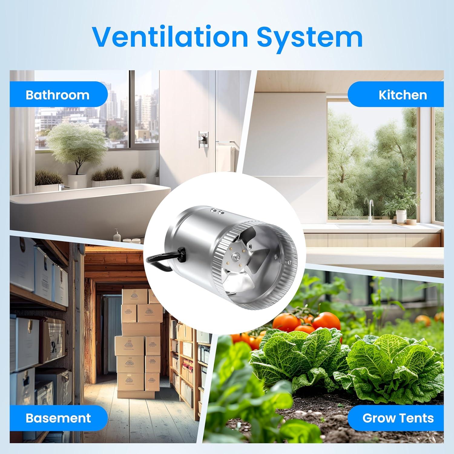 Ventilador de Conducto Aumentador Simple Deluxe 8" 420 CFM