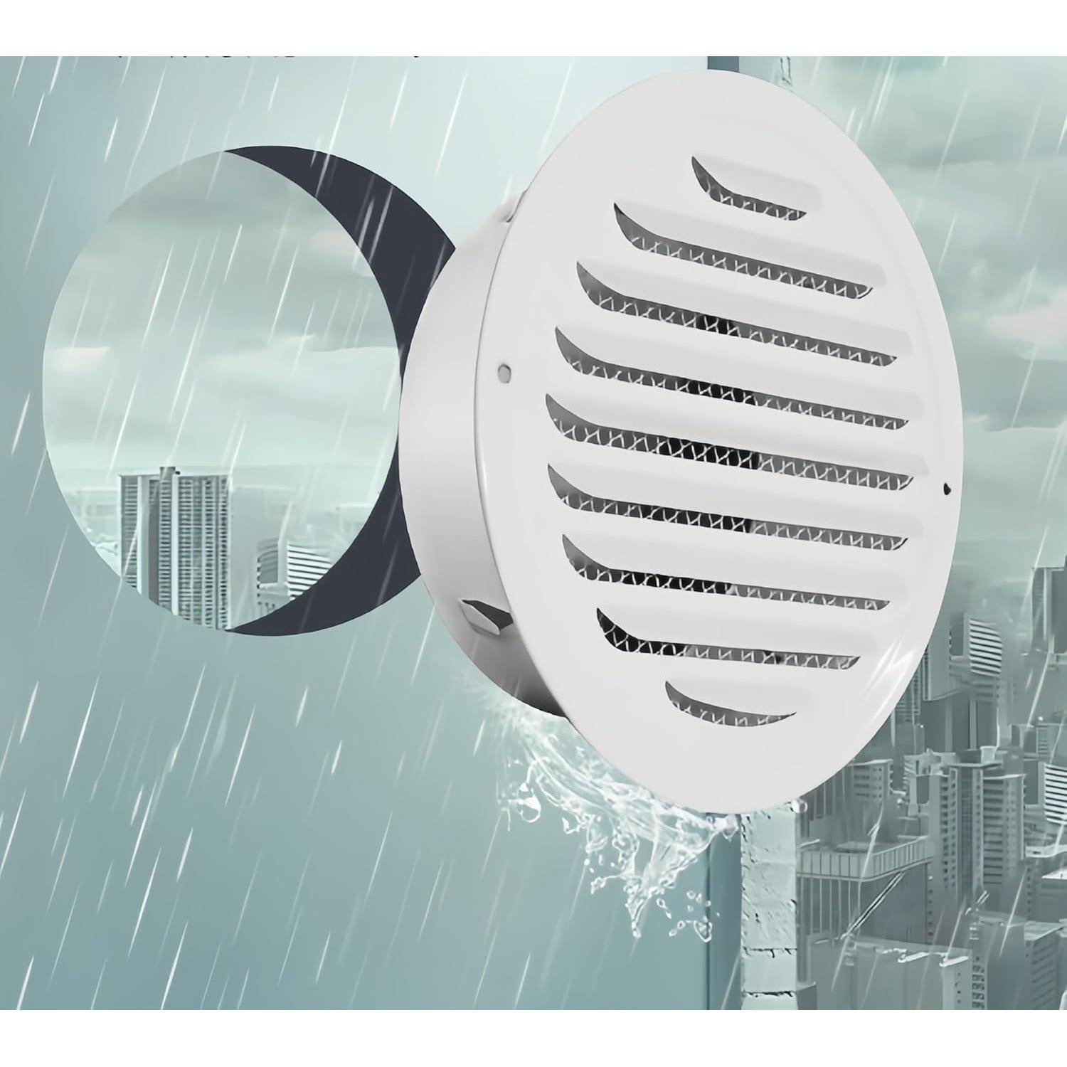 Cubierta de Ventilación Redonda TVKJHG 98mm con Malla Fina - 2 Piezas