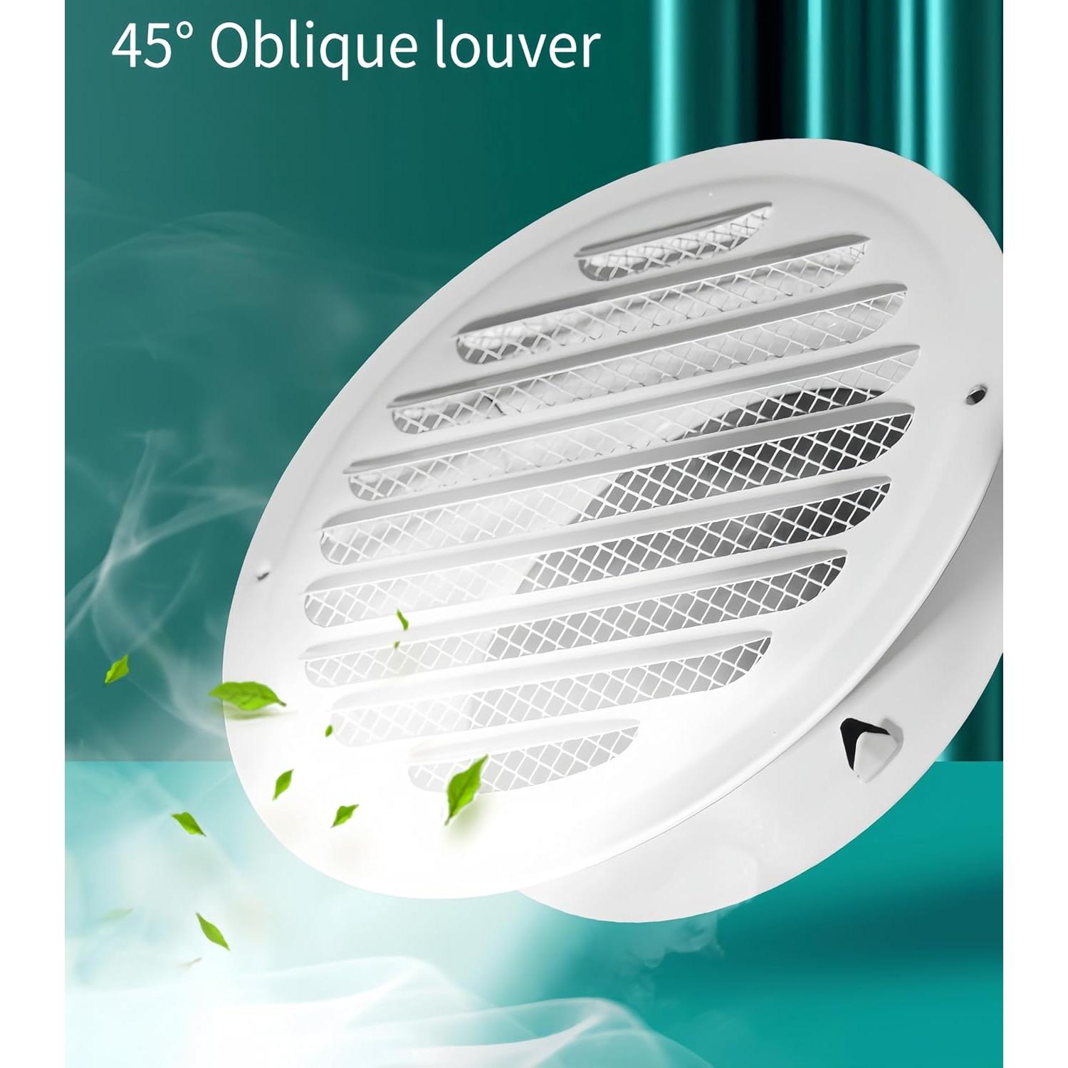 Cubierta de Ventilación Redonda TVKJHG 98mm con Malla Fina - 2 Piezas