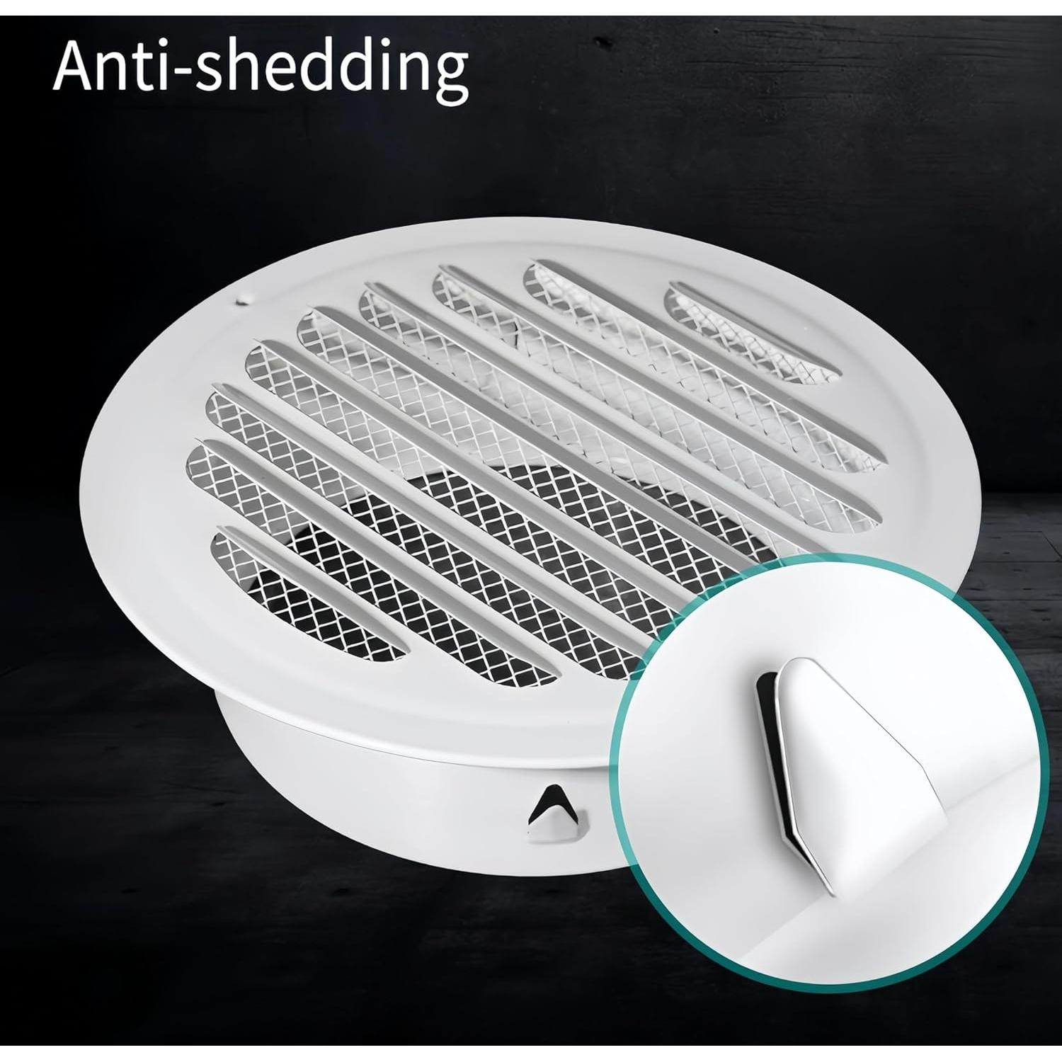 Cubierta de Ventilación Redonda TVKJHG 98mm con Malla Fina - 2 Piezas