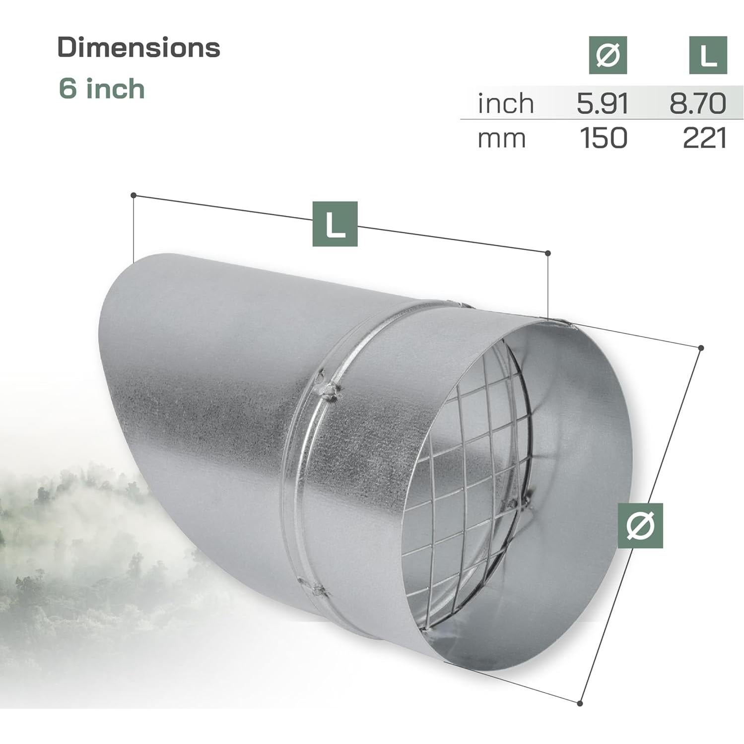 Tapa de Ventilación de Ducto Vent Systems 15 cm Acero Galvanizado