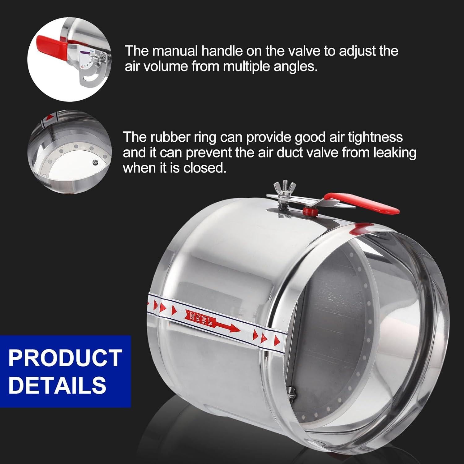 Válvula de Retorno de Aire Manual PATIKIL 20 cm para HVAC