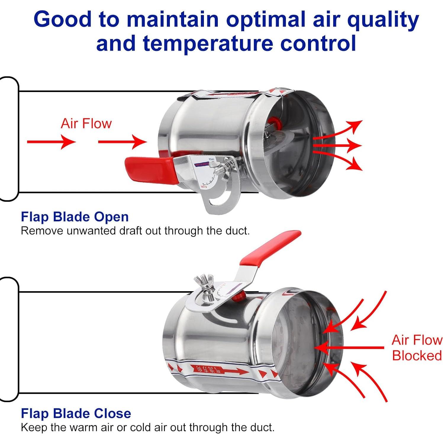 Válvula de Retorno de Aire Manual PATIKIL 20 cm para HVAC