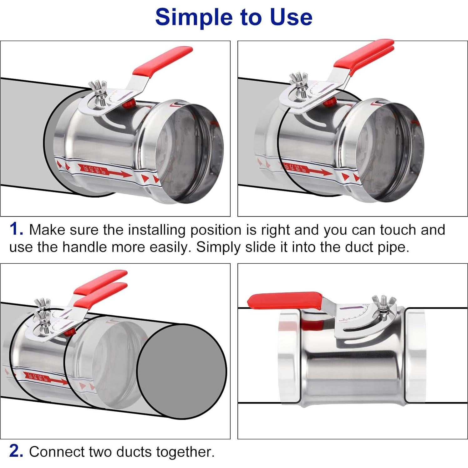 Válvula de Retorno de Aire Manual PATIKIL 20 cm para HVAC