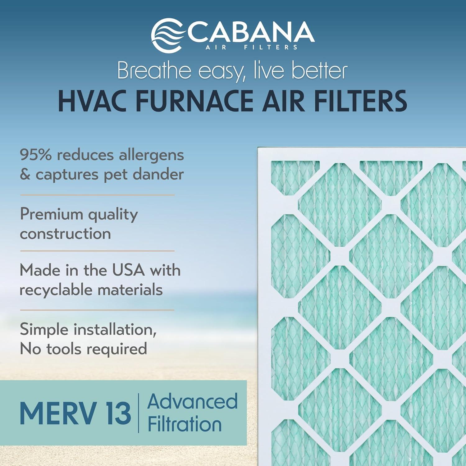 Filtros de Aire Cabana 6-Pack 20x20x2.5cm MERV 13 HVAC