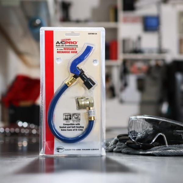Refrigerante R134A A/C Pro con manguera 25.4 cm - Azul