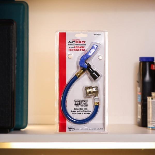 Refrigerante R134A A/C Pro con manguera 25.4 cm - Azul