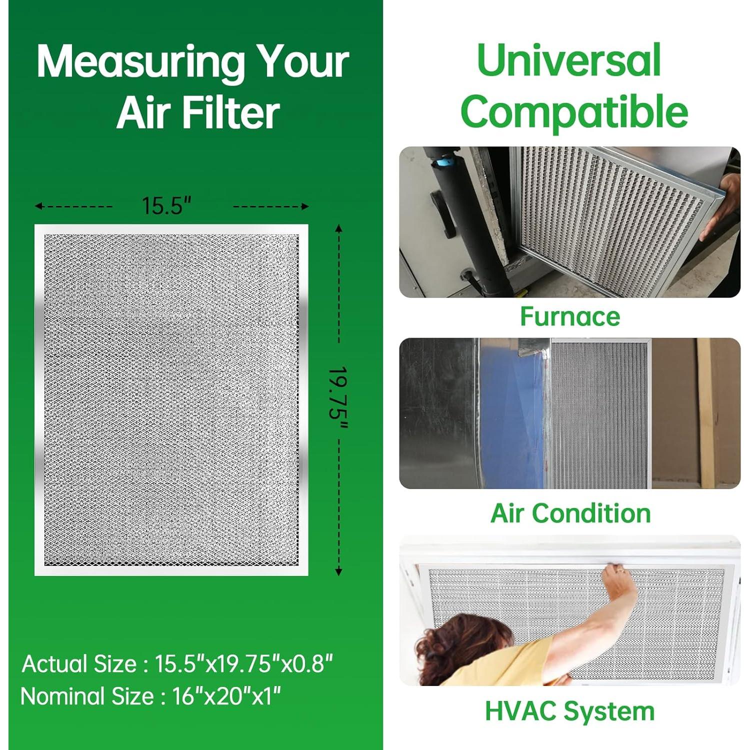 Filtro de Aire Electroestático MAXTBEE 16x20x1 Reutilizable MERV 8