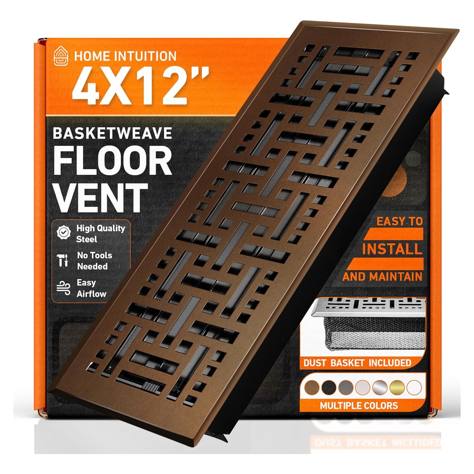 Cubierta de Ventilación de Piso Home Intuition 4x12 Bronce