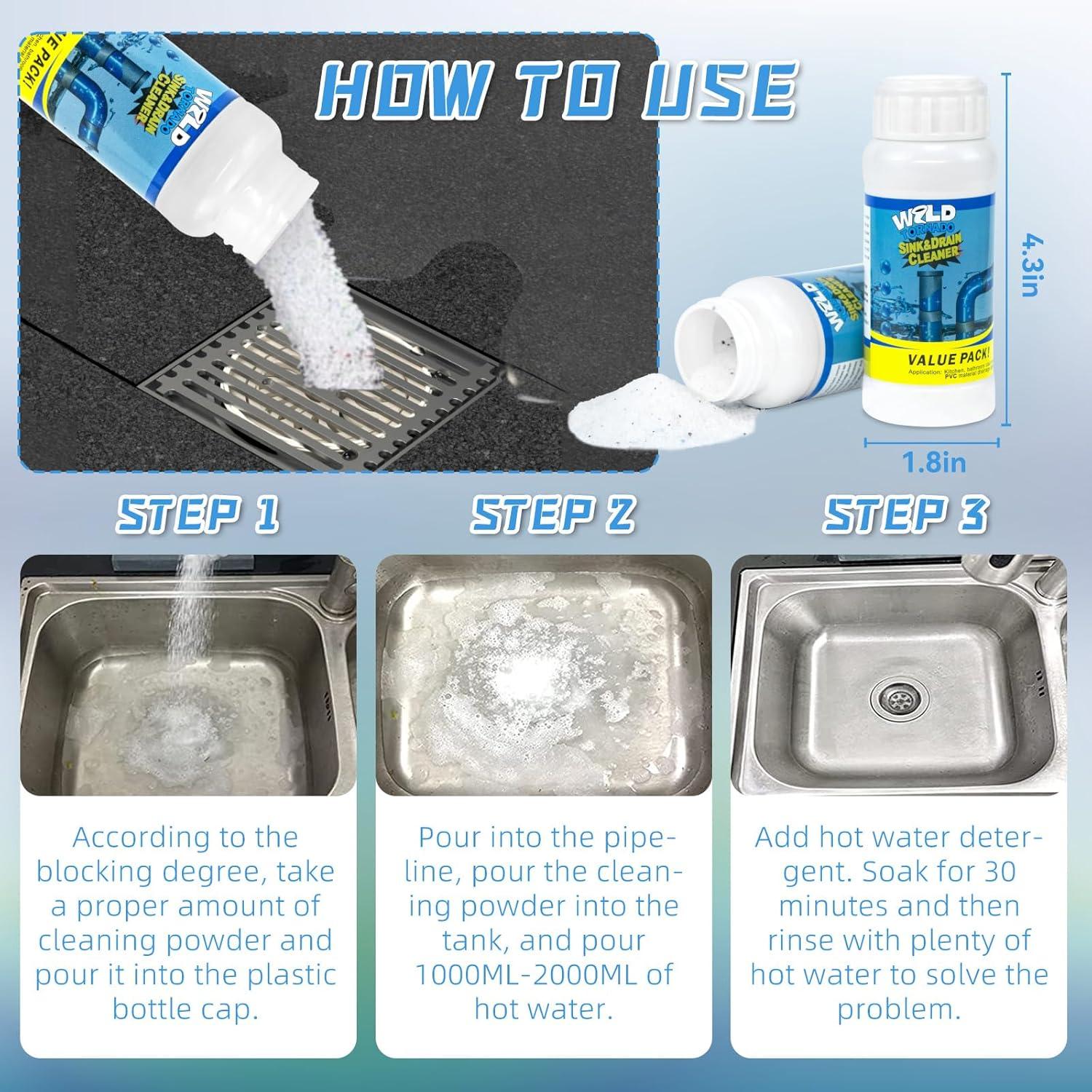 Limpiador de Desagües Tornado Salvaje 110g - 3 Piezas