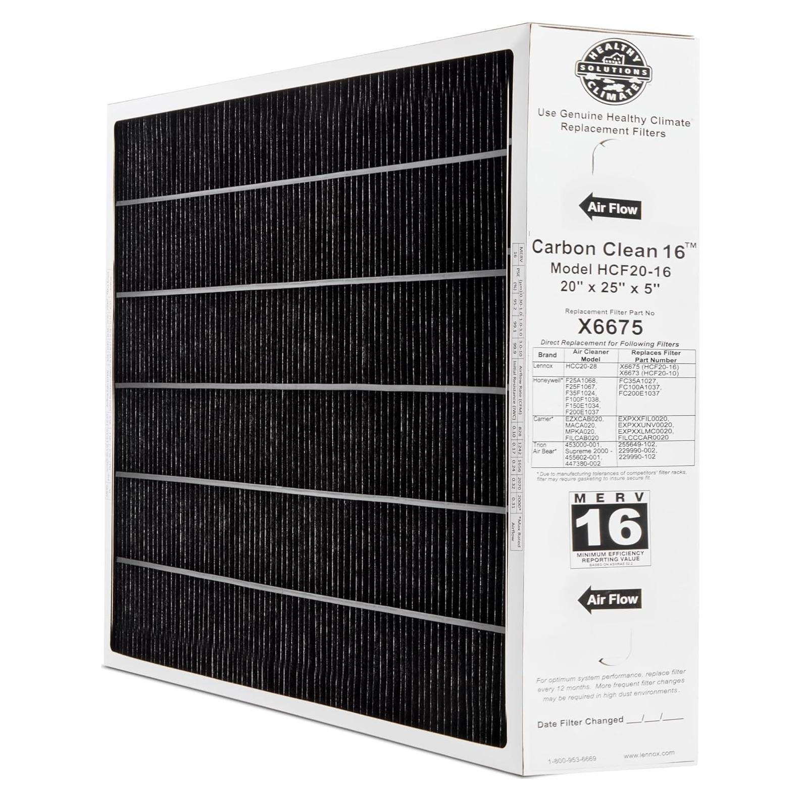 Filtro de Reemplazo MERV 16 Lennox Healthy Climate X6675 63.5x50.8x12.7cm