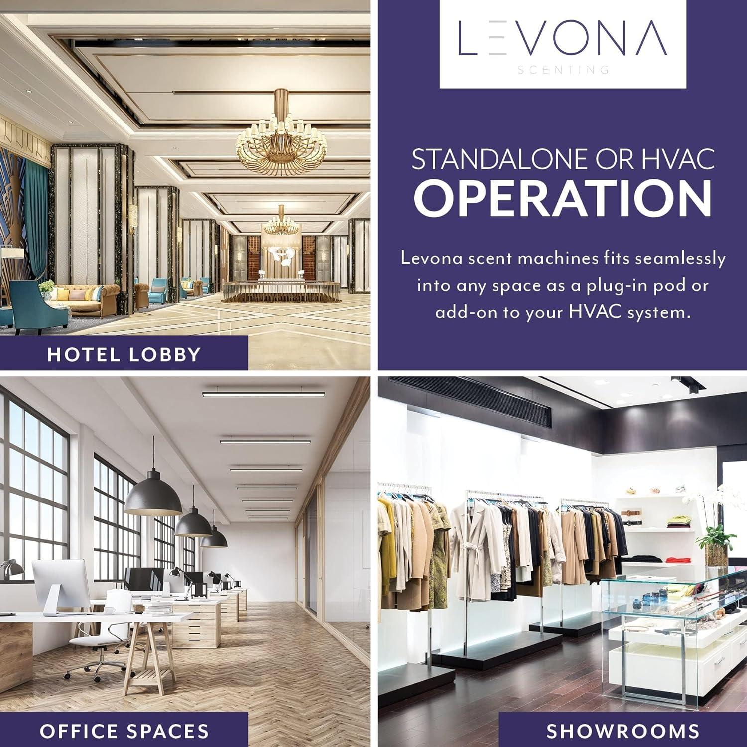 Levona Scent Arosa Diffuser - HVAC System with Smart App Control, Scent Diffuser for Whole House, Office, Hotel, & Large Spaces - Coverage 4000 sq ft - Includes Black Velvette 500ml Essential Oil