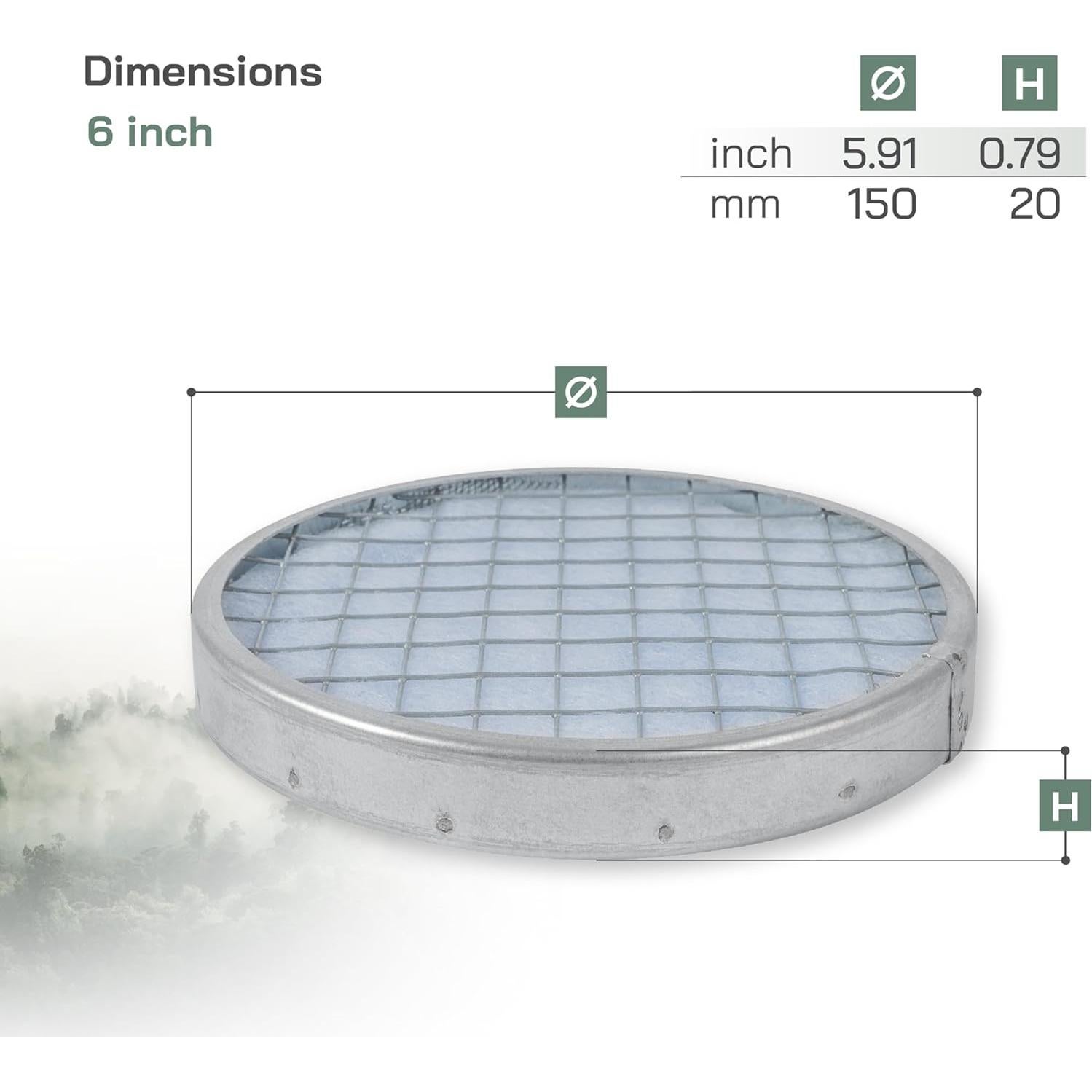 Filtro de Conducto 6" Sistemas de Ventilación G4 - 15 cm