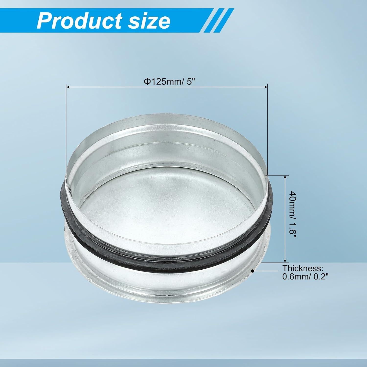 Tapón de Tee de Metal PATIKIL 125mm con Junta de Goma