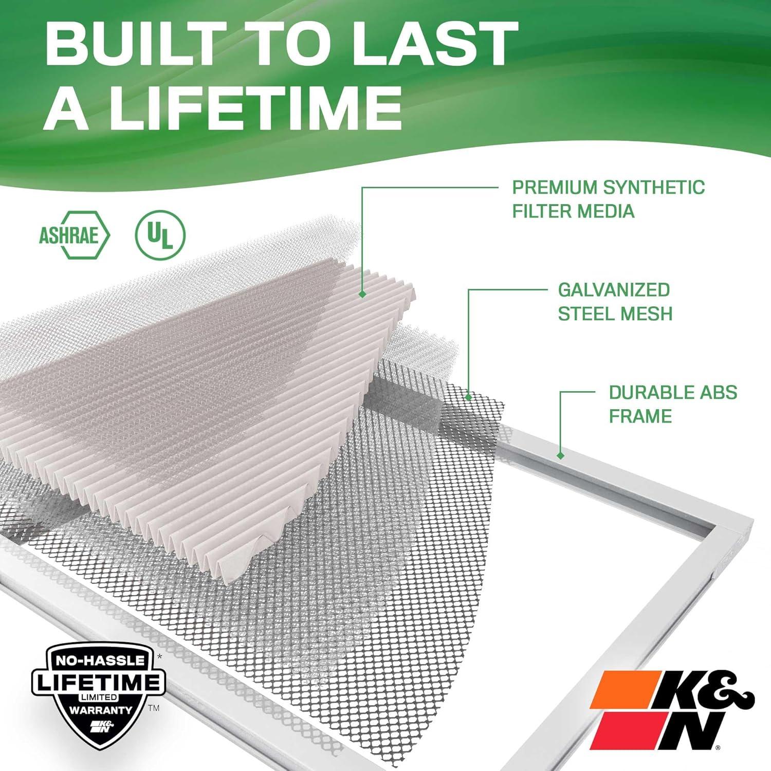 Filtro de Aire HVAC K&N 49.5x49.5 cm Lavable Merv 13