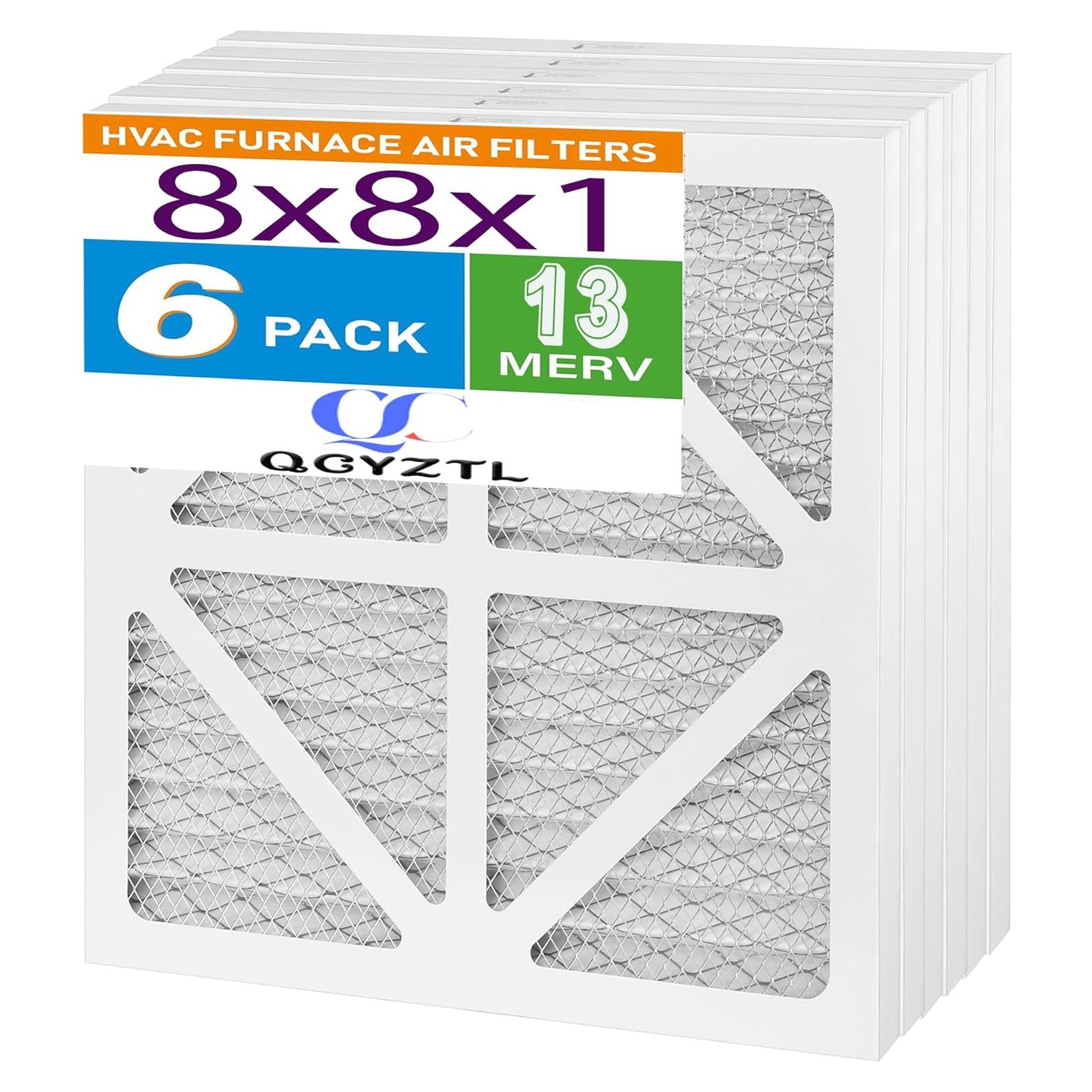 Filtro de Aire QCYZTL MERV 13 20.32x20.32x2.54 cm Paquete de 6