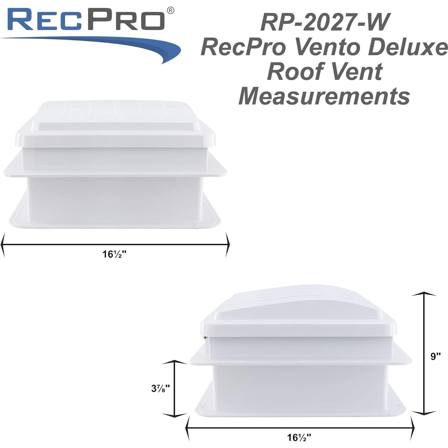 Ventilador de Techo RecPro Vento Deluxe 12V 10 Velocidades Blanco