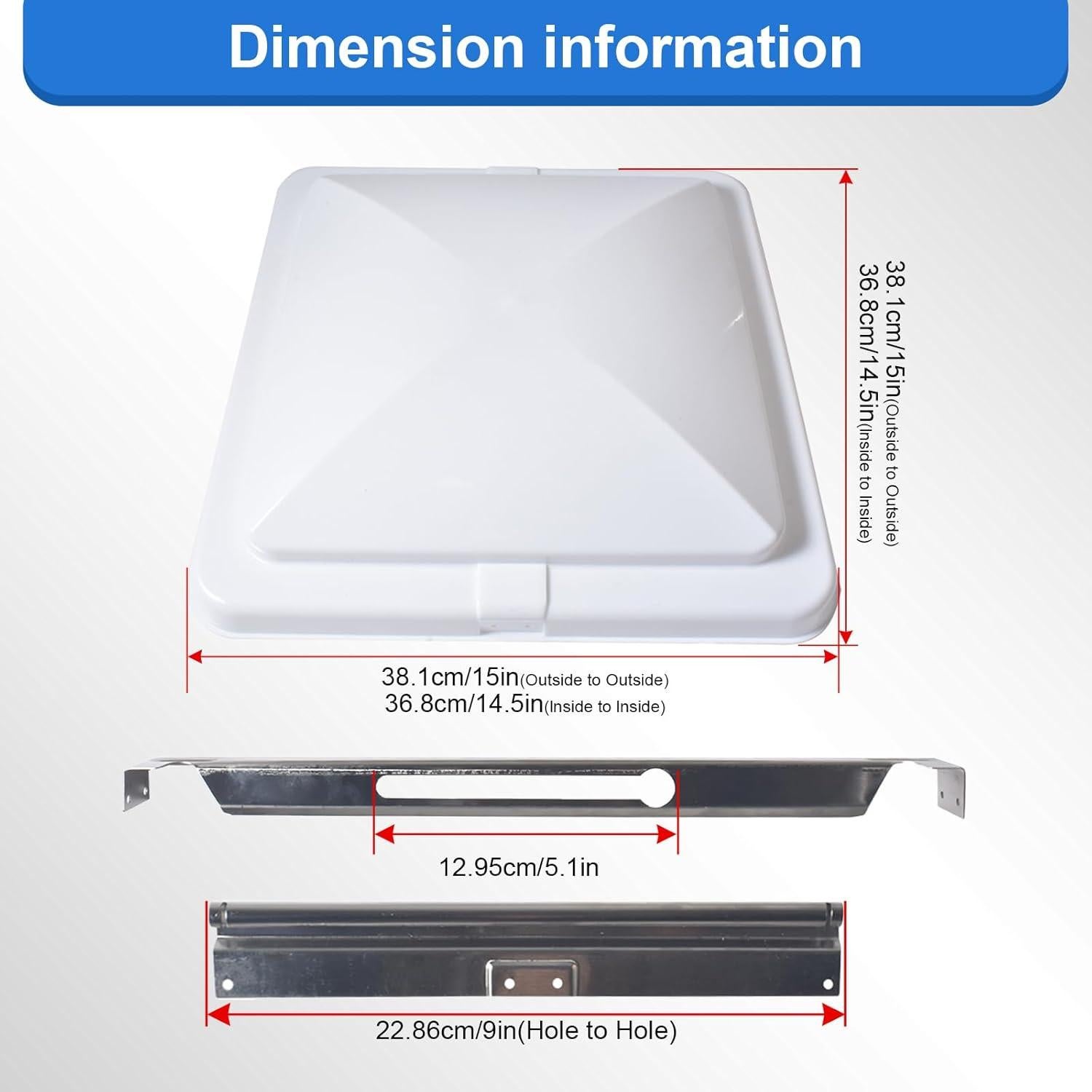 Cubierta de Ventilación RV Supermotorparts 14x14" 2 Piezas