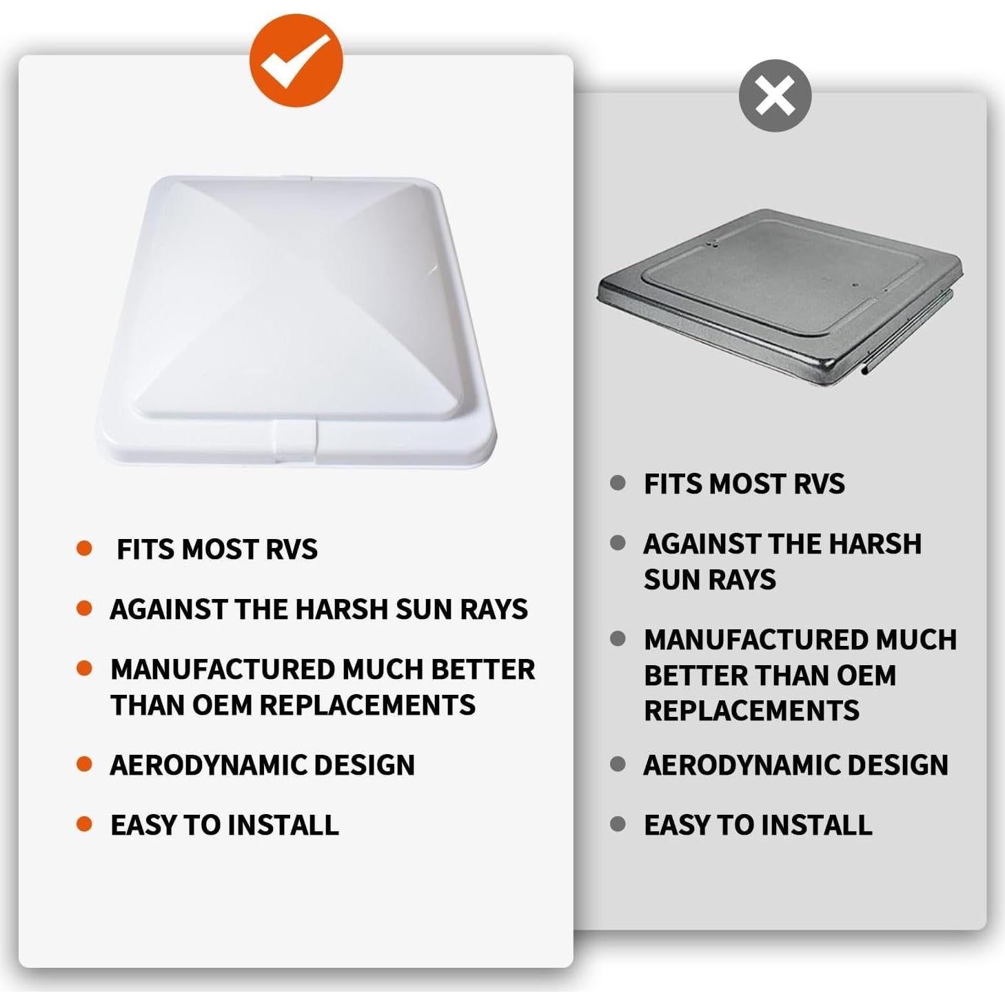 Cubierta de Ventilación RV Supermotorparts 14x14" 2 Piezas