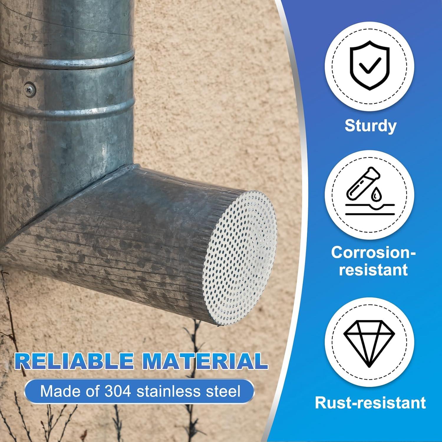 Filtro de Guardia de Gutter Patikil 2 Pcs Acero Inoxidable 63mm