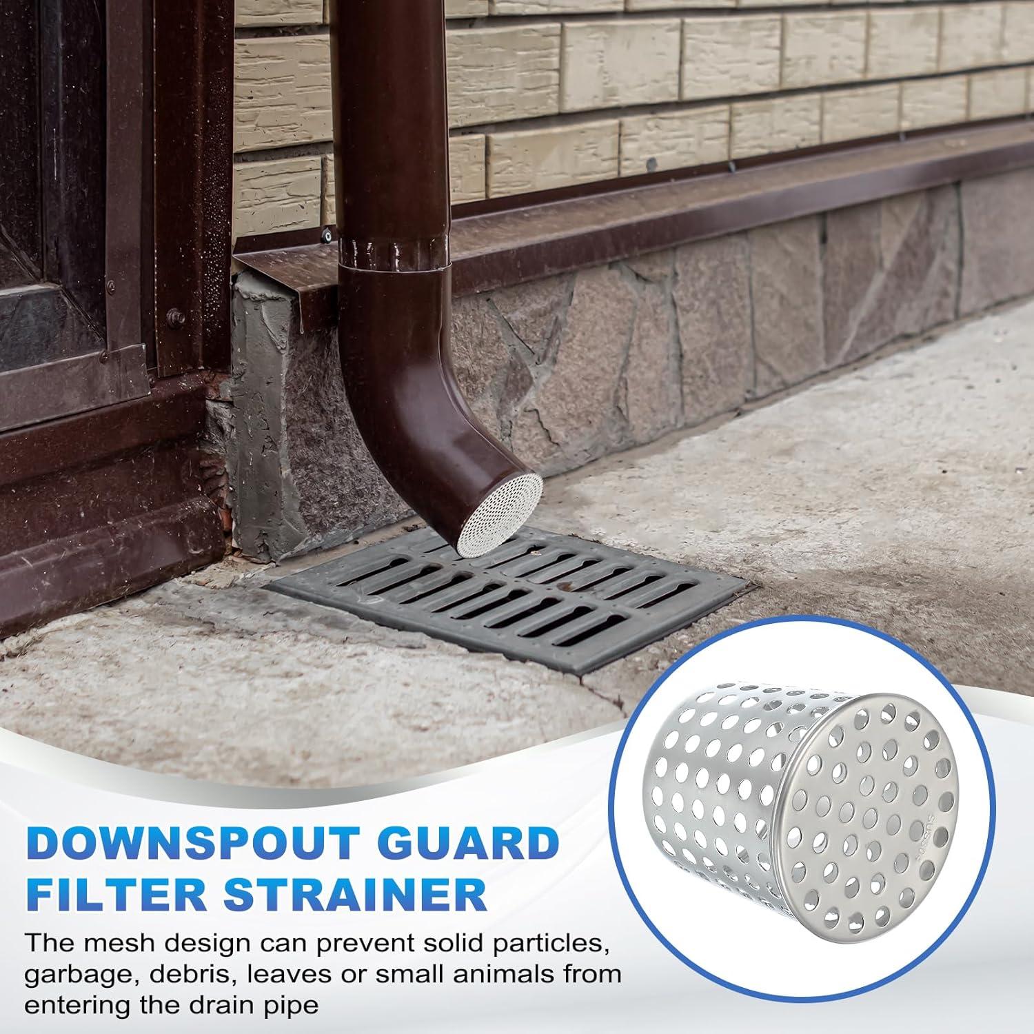 Filtro de Guardia de Gutter Patikil 2 Pcs Acero Inoxidable 63mm