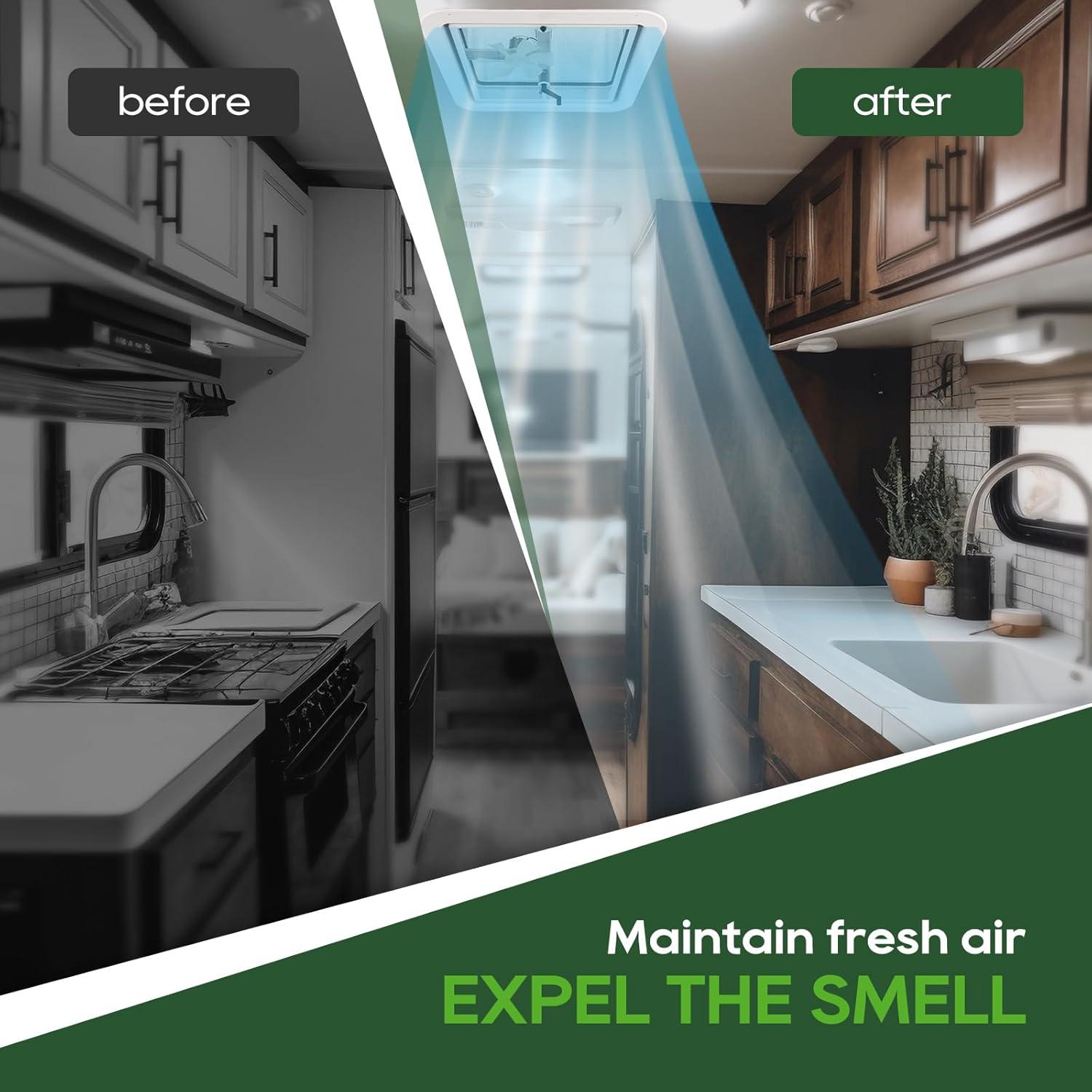 Ventilador de Techo RVGUARD 12V Blanco 35.56 cm para RV