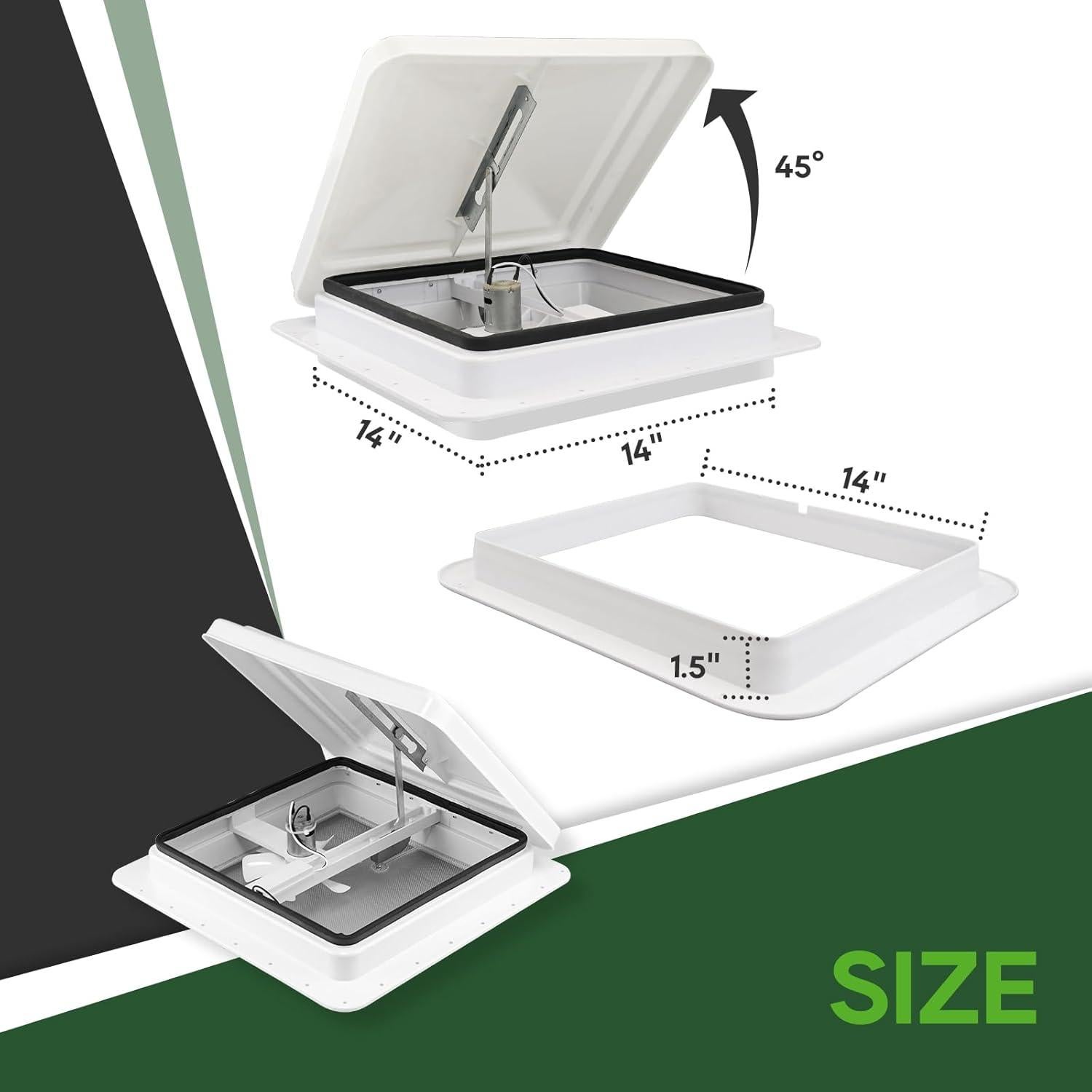 Ventilador de Techo RVGUARD 12V Blanco 35.56 cm para RV