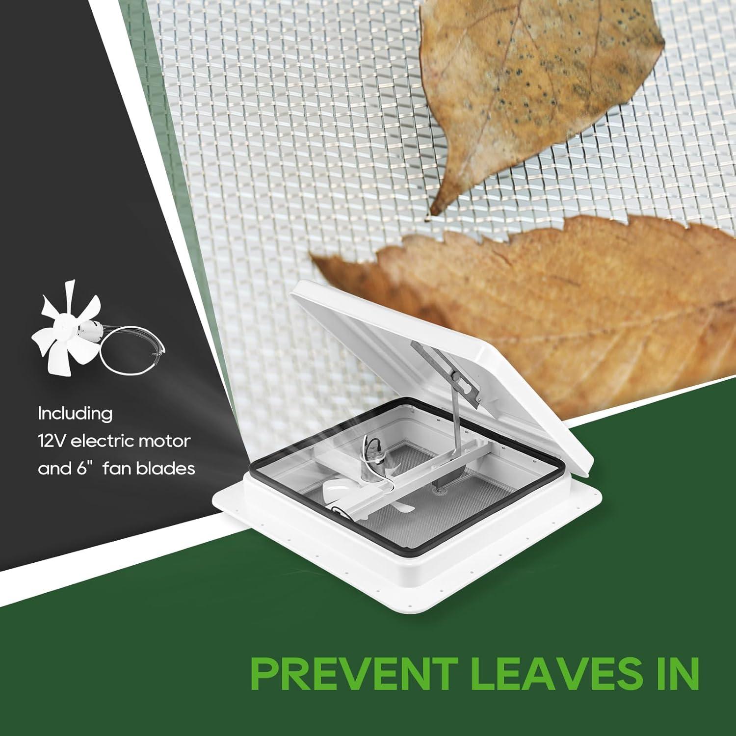 Ventilador de Techo RVGUARD 12V Blanco 35.56 cm para RV