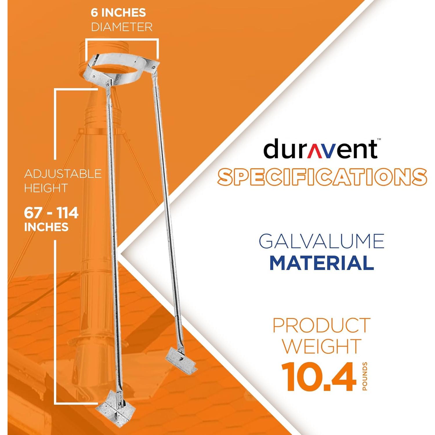 Soporte de Techo Extendido DuraVent 15.24 cm Metálico