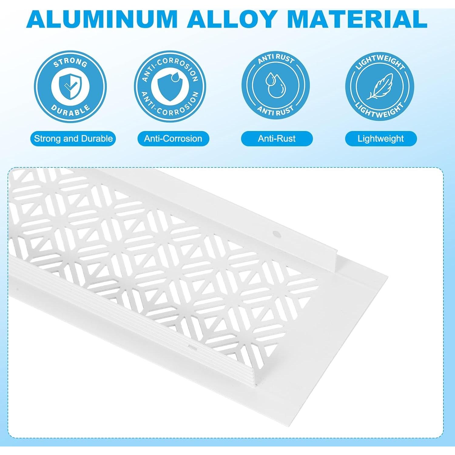 Cubierta de Ventilación PATIKIL 35.56 x 7.62 cm Blanca Aluminio