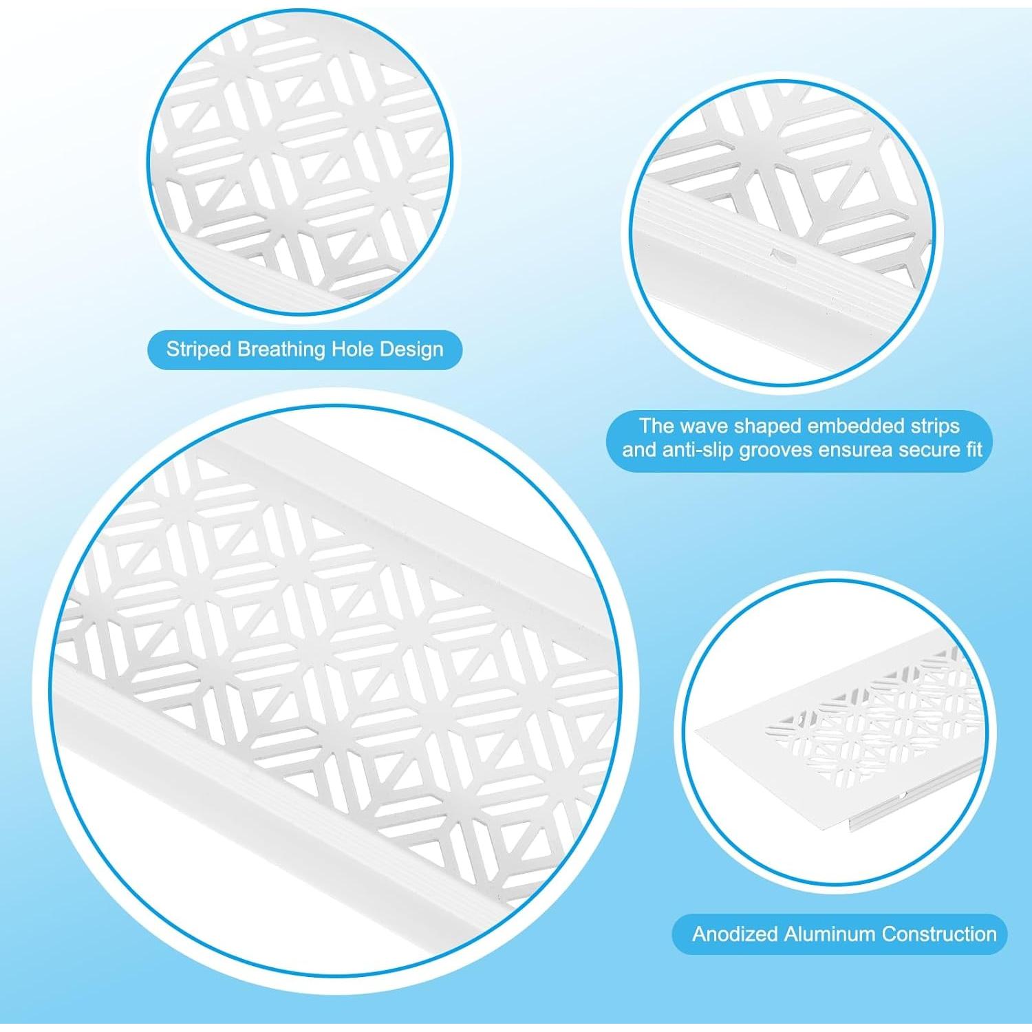 Cubierta de Ventilación PATIKIL 35.56 x 7.62 cm Blanca Aluminio