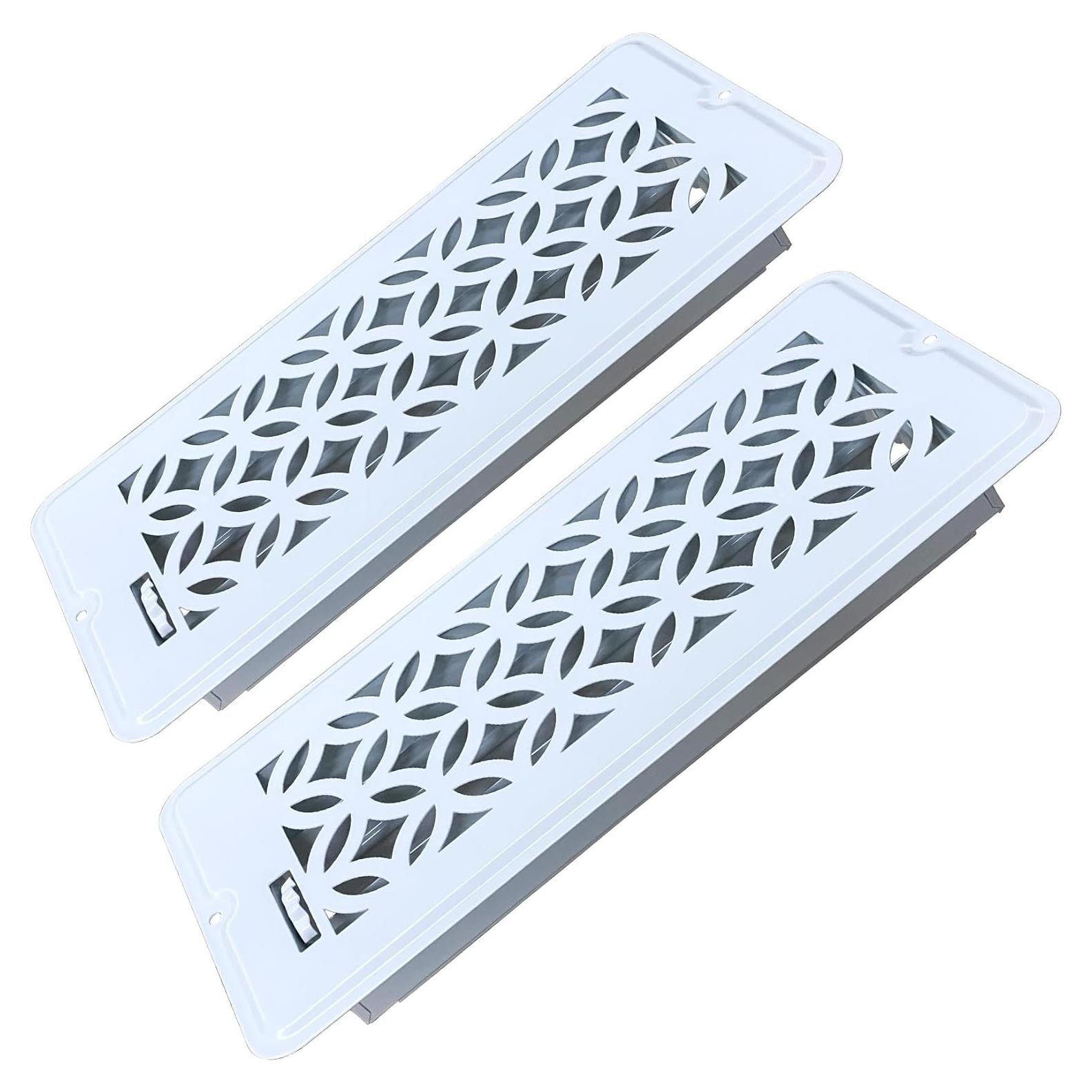 Registro de Piso de Acero ZLEYECZ 4x10" Blanco 2 Paquete