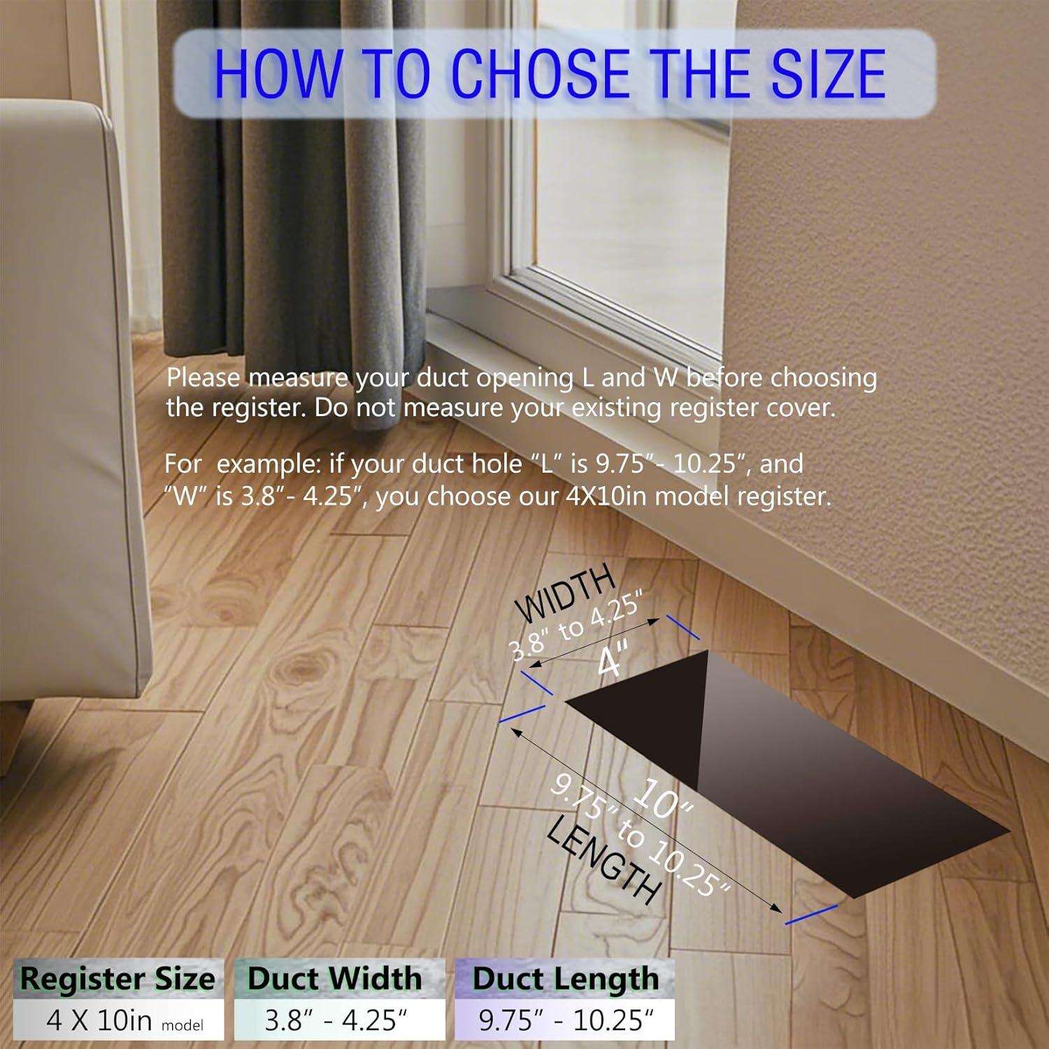 Registro de Piso de Acero ZLEYECZ 4x10" Blanco 2 Paquete