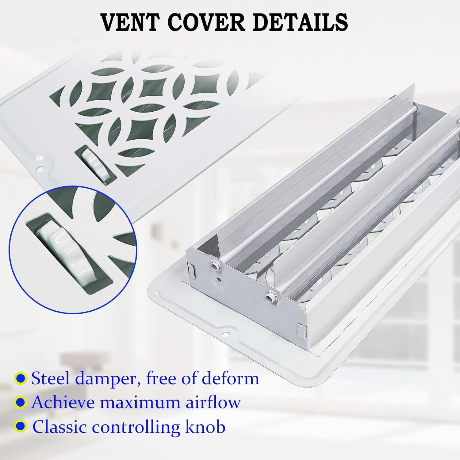 Registro de Piso de Acero ZLEYECZ 4x10" Blanco 2 Paquete