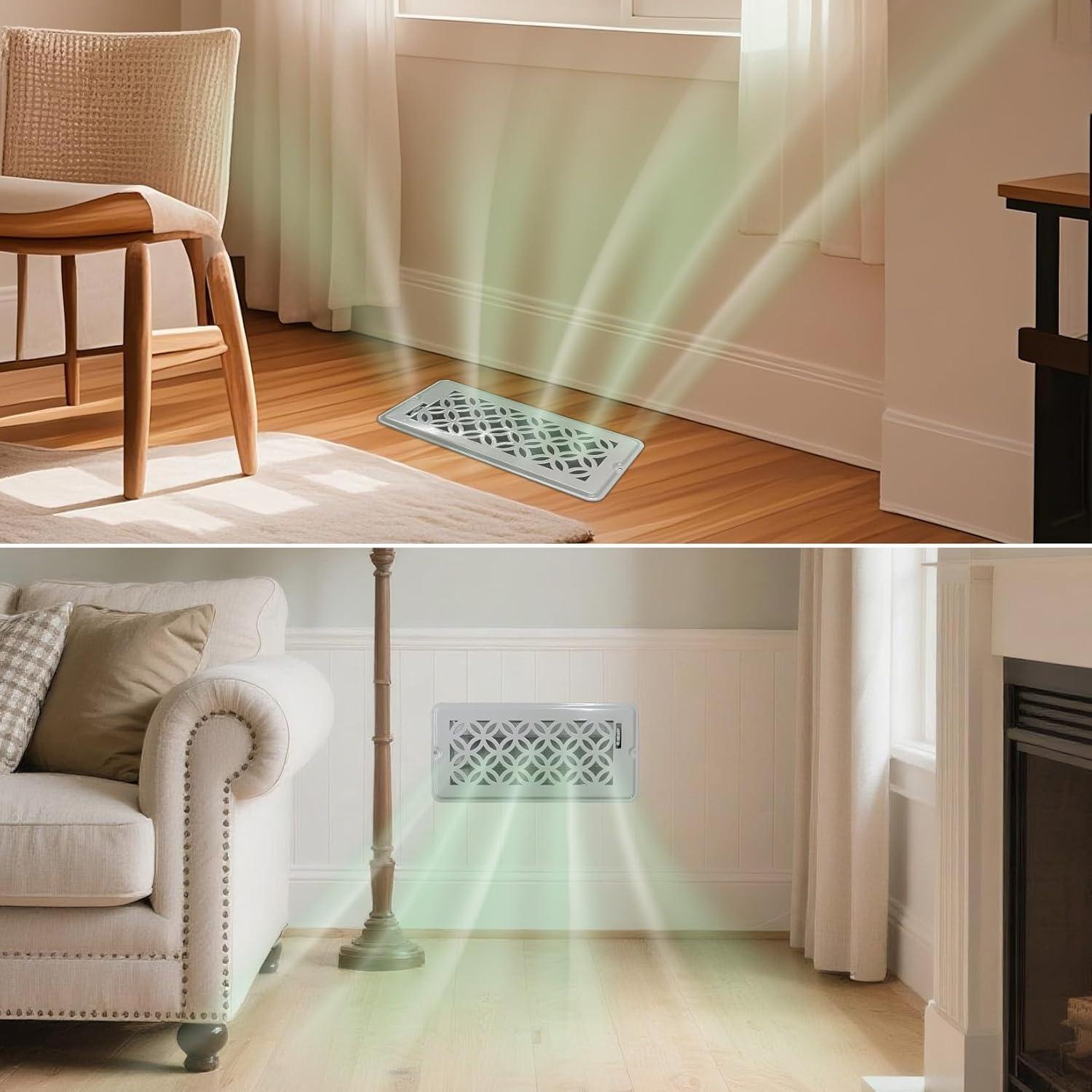 Registro de Piso de Acero ZLEYECZ 4x10" Blanco 2 Paquete